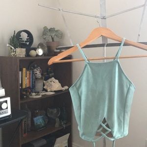 Missguided Suede Tie Crop Top